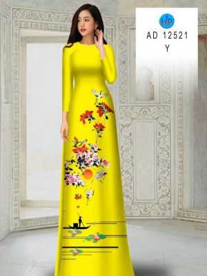 Vải Áo Dài Hoa In 3D AD 12521 64